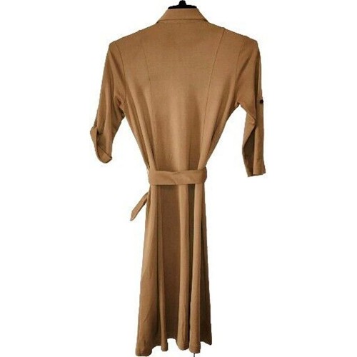 Abito donna Lauren Ralph Lauren maglia media dritto bottoni cintura cammello - Foto 5 di 8