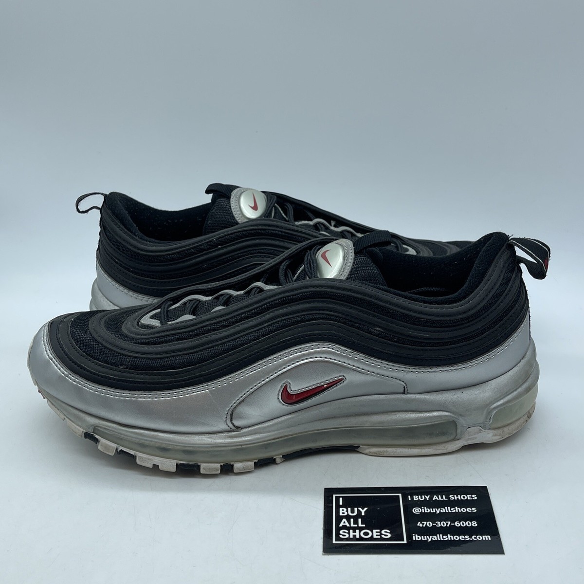 Size 12 Nike Air Max 97 QS B-Sides Metallic Silver Black Red (AT5458-001)
