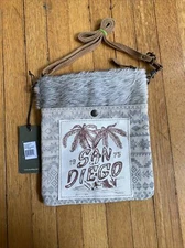 MYRA BAG Purse Canvas Leather Hair "San Diego Small & Cross Body Bag”