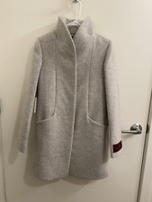 Nwt $328 Wilfred Aritzia The Cocoon Coat In Heather White Size Xxs