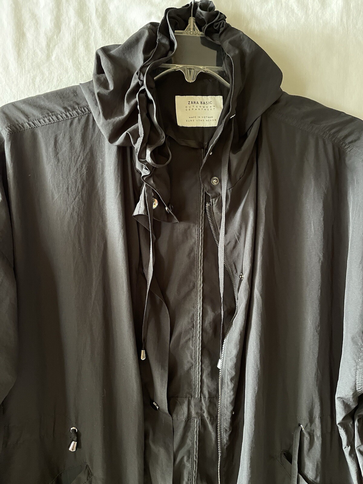 ZARA BASIC Outerwear Department, Black Anorak Jac… - image 5