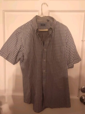 Arrow Men's SS Sz M Blue Plaid Button Up Shirt