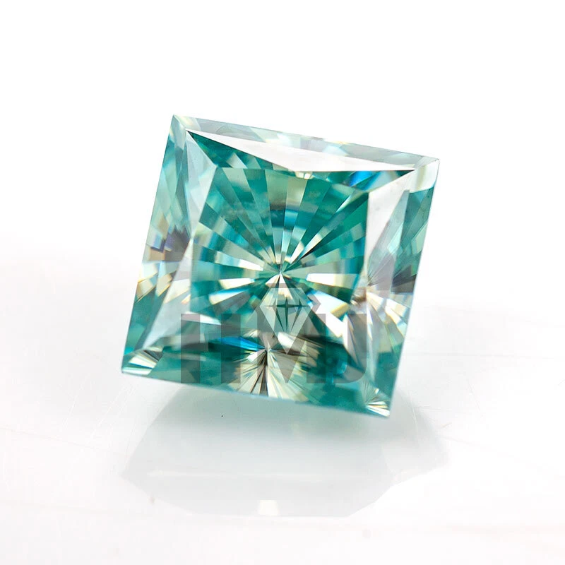 Aqua Blue Princess Crush Ice Cut Moissanite Loose Stone Gemstone VVS1 With GRA - Image 3 of 4
