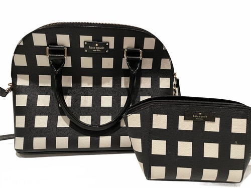 Kate Spade Pop Art Check Carli Grove Street Satchel Purse Shoulder Bag & Pouch - Picture 2 of 10