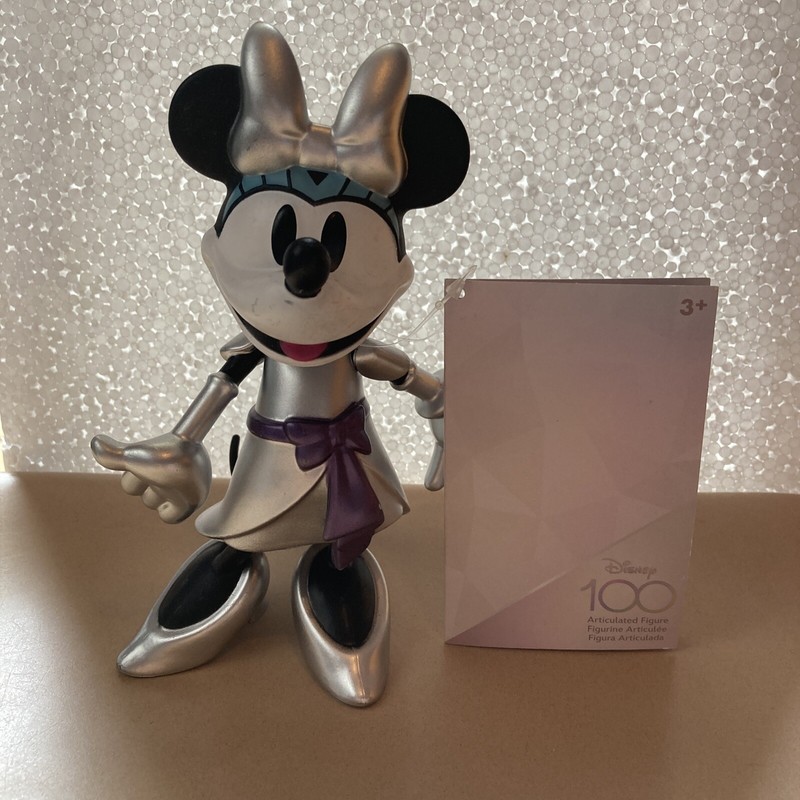 Disney 100th Anniversary Minnie Mouse Gray Figure With Tag