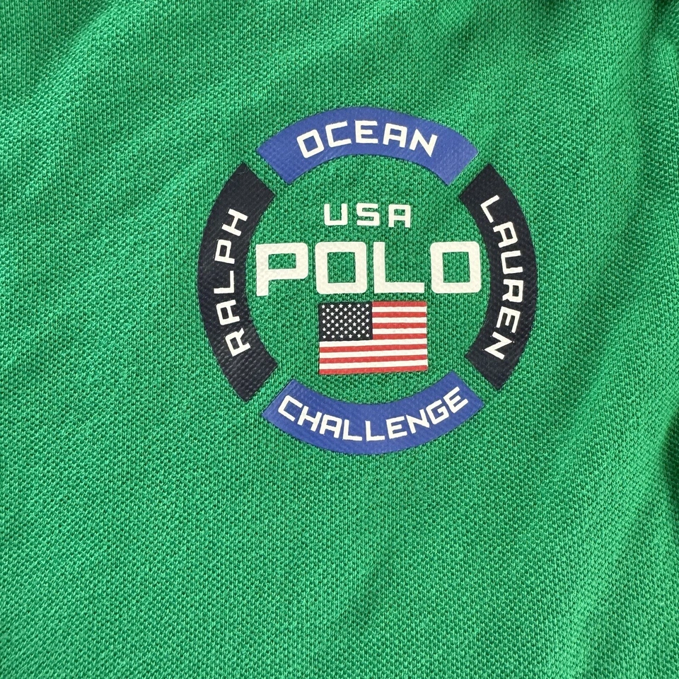 Polo Ralph Lauren "Ocean Challenge" Green Collard Short Sleeve Youth Boys XL - Image 3 of 4