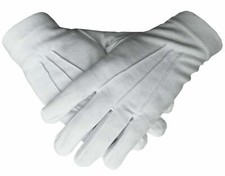 Masonic Regalia 100% Cotton White Gloves High Quality