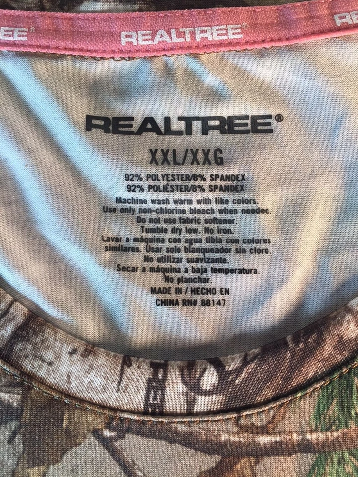 New NWT Womens  Realtree APS  Thermal Crew Neck Top Camo Green Size XXL 44-46 - Image 4 of 4