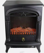 Comfort Zone Electric Fireplace Stove Portable Heater Home Space Room Fan