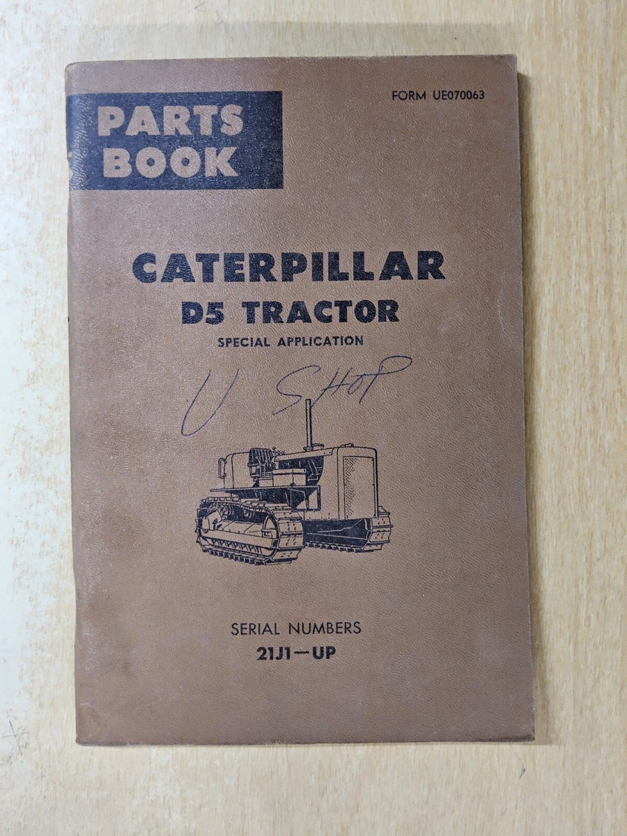 Caterpillar D5 Tractor, Parts Book Manual, SN 21J1-up, 4/1968