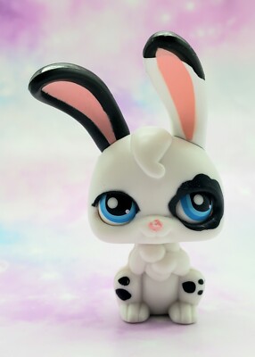 Littlest Pet Shop Authentic # PP4 Magic Motion White Black Rabbit