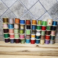 Lot of 50 medium size Spools of Vintage Sewing Thread  Variety Colors lot A