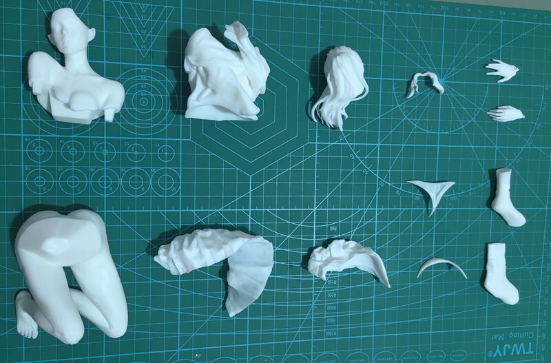 Resin Figure Kit 1/6 Girl on a floor Unpainted Garage Kit | eBay