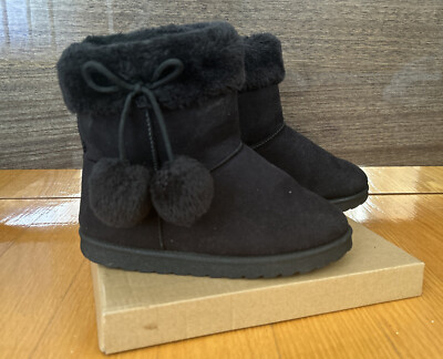 OUTVENTURE Girl's Winter Warm Faux Fur-Lined Short Fashion Snow Boot: Size 12