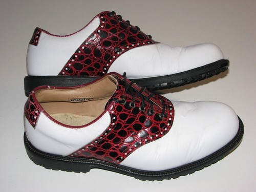 FootJoy Spikeless Leather Golf Shoes sz 8 XW - Picture 2 of 6