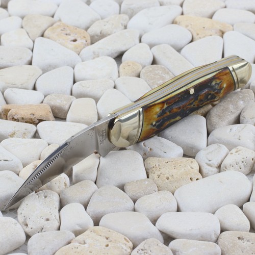 Rough Ryder Swayback Folding Pocket Knife Cinnamon Stag Bone RR2423 - Picture 6 of 6