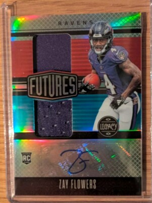 Zay Flowers RPA Dual Patch Autograph Rookie From Legacy 2023 - 237/249 Ravens