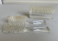 Vintage 1940s HUGHES LUCITE Hair Styling Pack Comb Hand Brush Lot Bath 3 Set