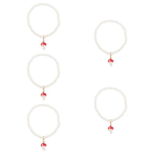 5 PCS Pearl Bracelet Wedding Beaded Bracelets for Women Bride Miss - Picture 3 of 12