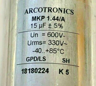 Arcotronics MKP 1.44/A 15uf Capacitor 18180224 NEW | eBay