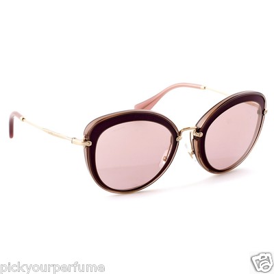 NWT Miu Miu Mirrored Sunglasses NWT Miu Miu Sunglasses SMU 51S ZVN-1C0 Pale Gold / Mirror  main image 2