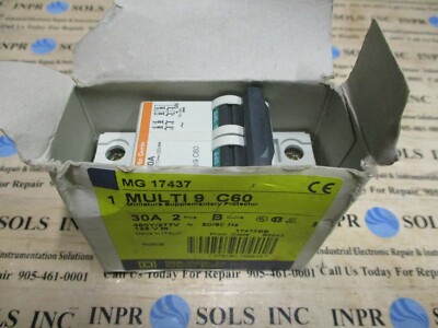 Merlin Gerin Cat # 17437 B30A Multi9 C60 Breaker 30A 2pole MG17437 Breaker *NEW*