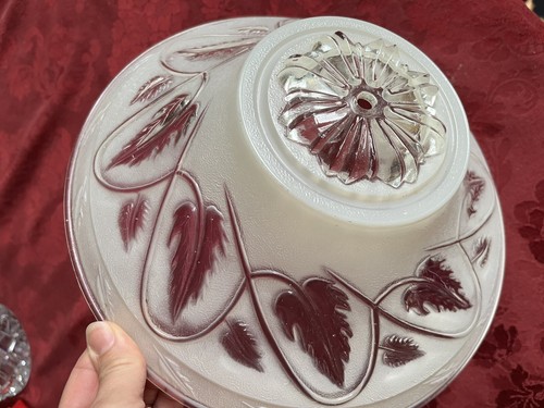 1950s Glass Ceiling Light Cover Shade Frosted & Thick Antique Vintage - Picture 2 of 11