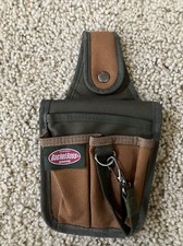 Bucket Boss Tool Pouch: 5 Pockets, Belt Loop, Key Chain Hook Brown/Green