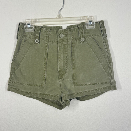 Free People High Rise Military Shorts Size 6 Moss Army Green Cargo