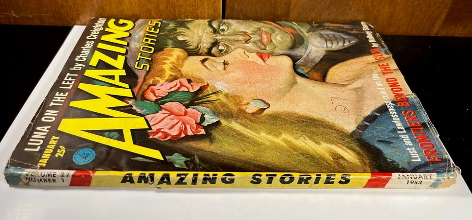 Vintage Pulp Fiction AMAZING STORIES January 1953 Horror Science Fiction v 27 #1 Foto 2 de 4