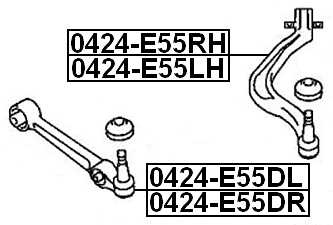 Brazo delantero inferior izquierdo FEBEST 0424-E55DL OEM MR325577 Foto 2 de 3