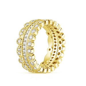 Solid 14K Yellow Gold Eternity Band 1.00 Ct Diamond ...