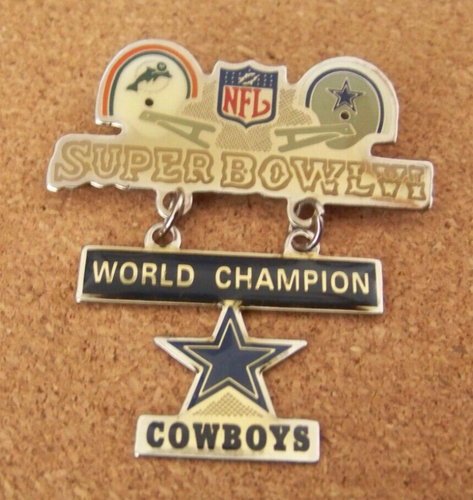 Miami Dolphins Dallas Cowboys SB Super Bowl VI 6 dangle pin large dangling - Picture 2 of 4
