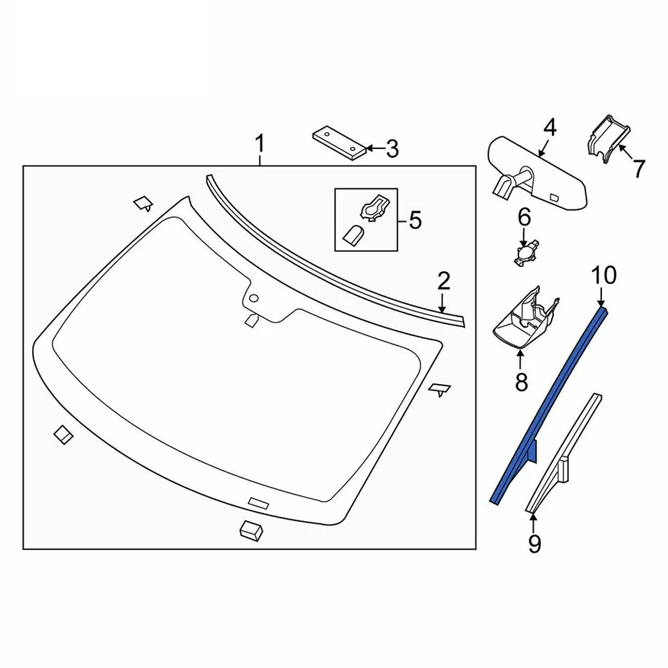 Moldura de pilar interior para parabrisas Ford Explorer 11-19 pasajero y conductor Foto 4 de 4