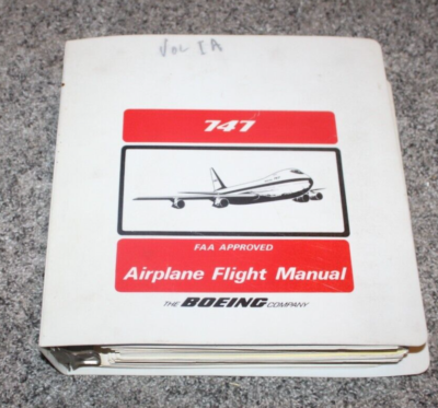 Boeing 747 Flight Manual Airline Factory Binder with Dept of Trans