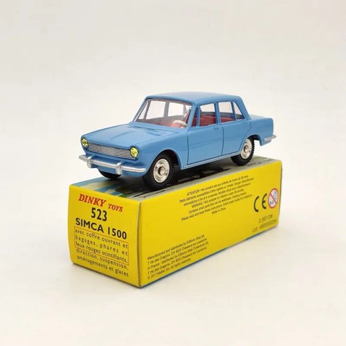 Flawed Atlas 1:43 DINKY TOYS 523 SIMCA 1500 Blue Diecast Model Car Collection - Picture 9 of 14
