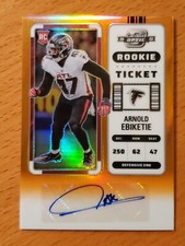 2022 Contenders Optic Orange #145 Arnold Ebiketie Falcons Rookie Auto #'d 23/50