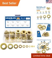 Versatile Brass Washer Assortment   315 Pieces in 9 Metric Sizes for All Needs