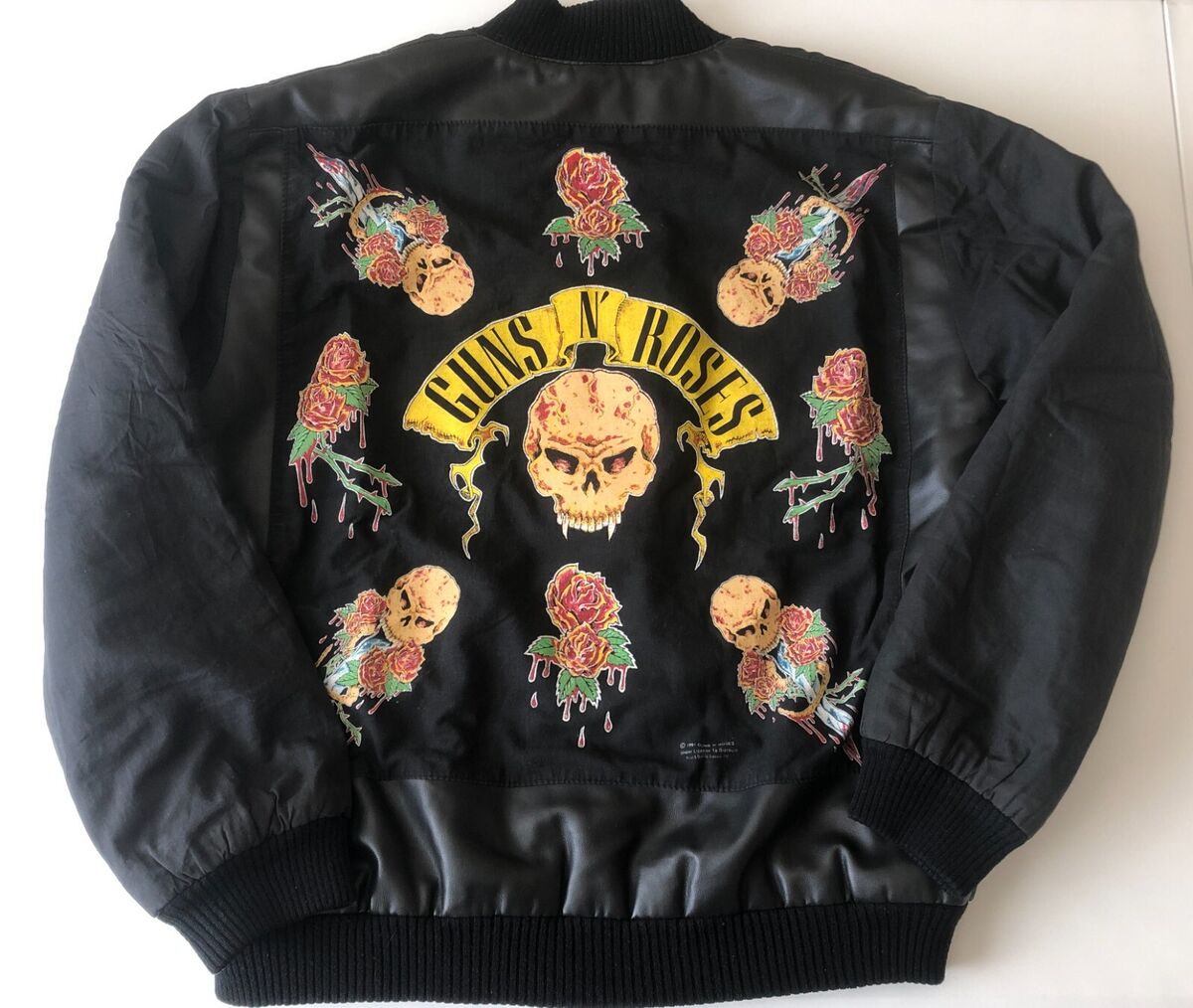 VINTAGE 80s GUNS N ROSES BOMBER JACKET XL GNR BAND ROCK VINTAGE 80s GUNS N ROSES BOMBER JACKET XL GNR BAND ROCK