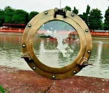 Nautical Antique Brass Porthole 12 inch Ship Boat Window & Wall Porthole Decor