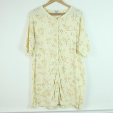 Vintage Large Nightgown Butter Yellow Floral Cottagecore 90s Cotton Feminine