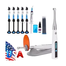 Dental Light Cure Composite Resin Etching Adhesive Kit/ LED Curing Light Lamp US
