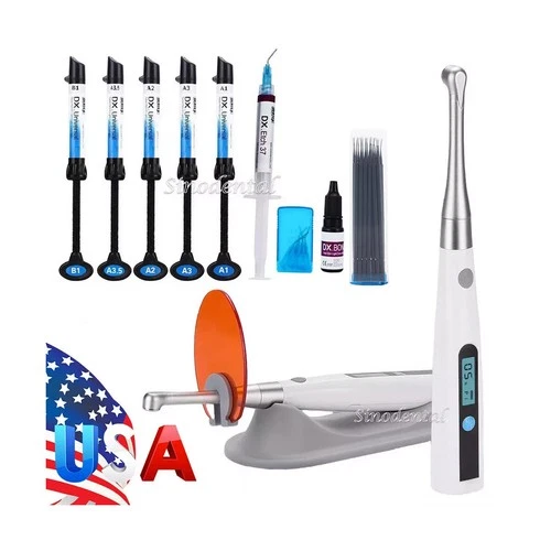 Dental Light Cure Composite Resin Etching Adhesive Kit/ LED Curing Light Lamp