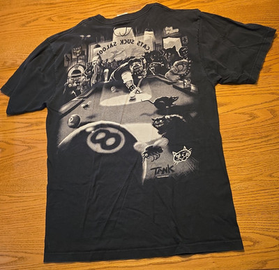 Vintage 90s Liquid Blue Cats Suck Saloon Dog Graphic Print T Shirt XL