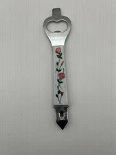 Vintage Bottle Opener W/ Rose Pattern. Kitchen Gadget