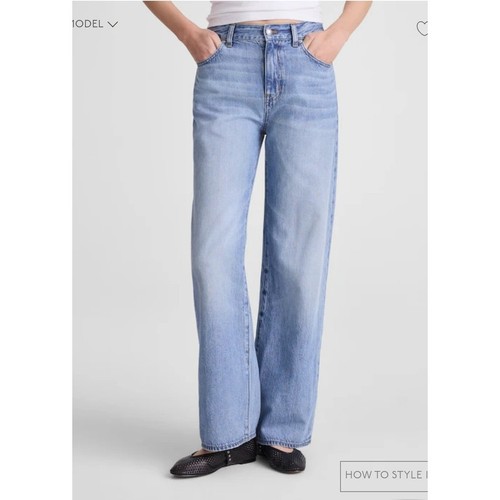 NWT Madewell The Perfect Vintage Wide-Leg Jean in Airy Denim Blue W27 - Photo 3/14