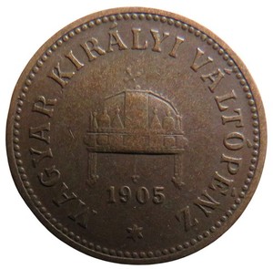 1905 Hungary 2 Filler Coin