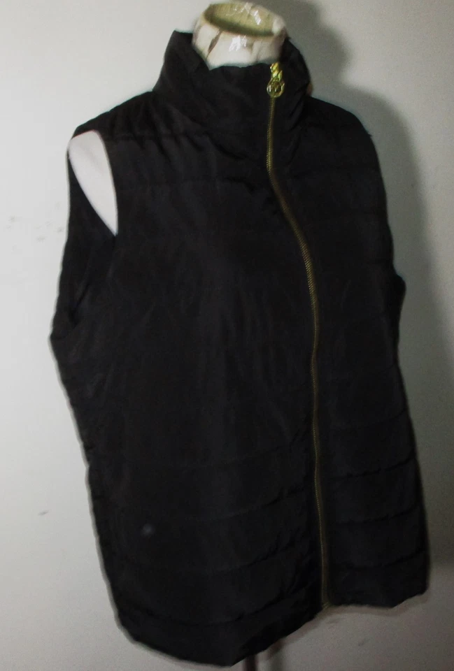 Chaleco aislante con cremallera completa negro MICHARL KORS para mujer talla 1X Foto 3 de 4