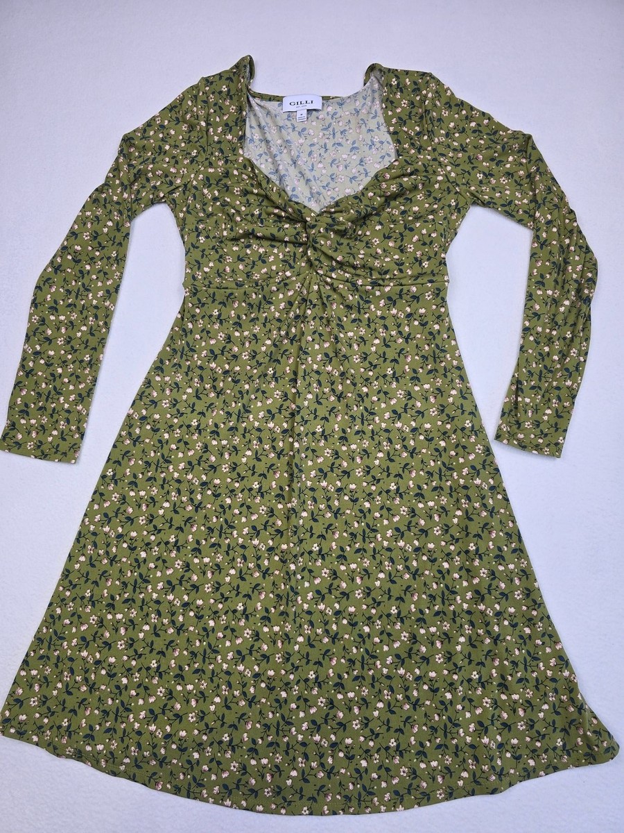 gilli dress Plus Surplice Abstract GREEN/TAUPE 2X The Gilli Blue Abstract Dress is a versatile piece that transitions effortlessly from casual to polished Gilli 3/4 Sleeve Floral Wrap