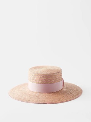 NWT Gucci Alvy Striped Straw Hat Size S 100% Authentic Pink